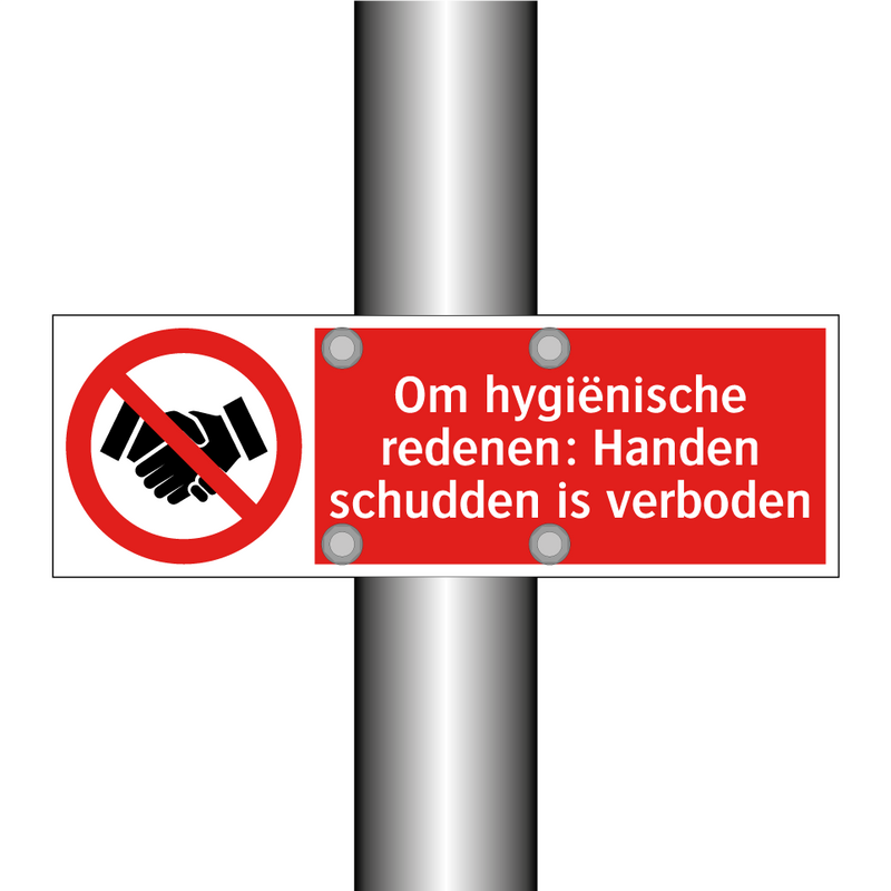 Om hygiënische redenen: Handen schudden is verboden