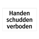 Handen schudden verboden