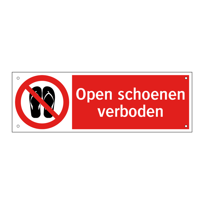 Open schoenen verboden