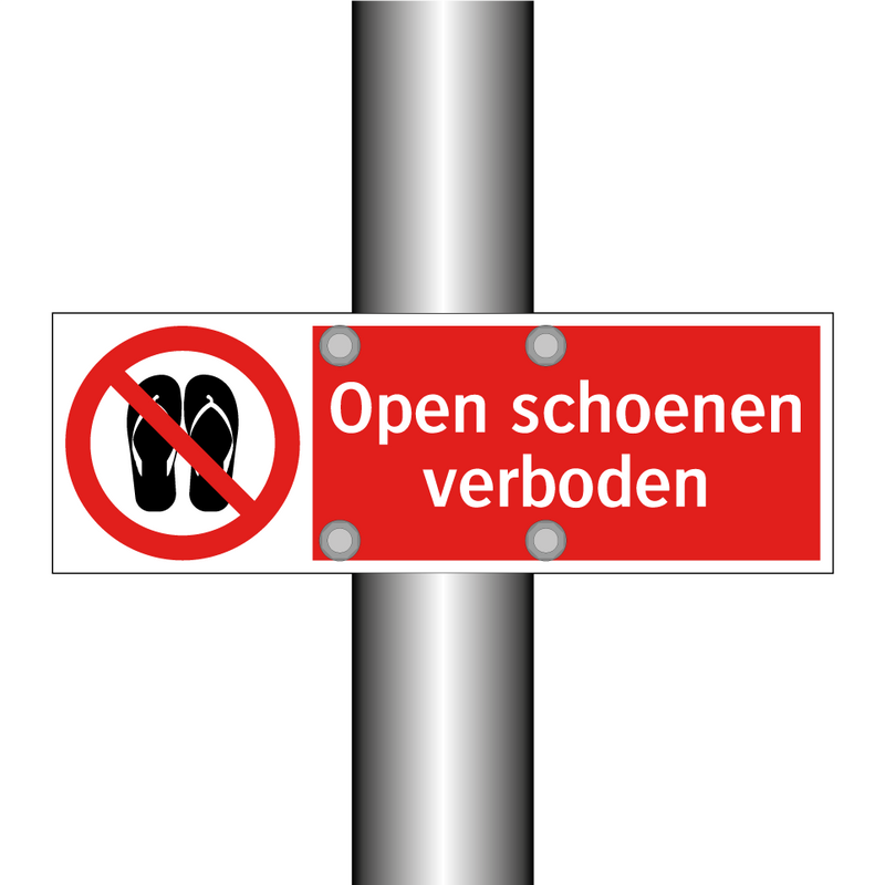 Open schoenen verboden