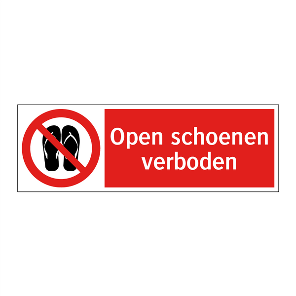 Open schoenen verboden