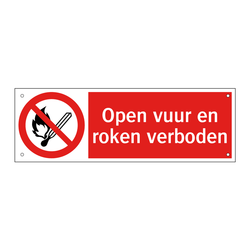 Open vuur en roken verboden