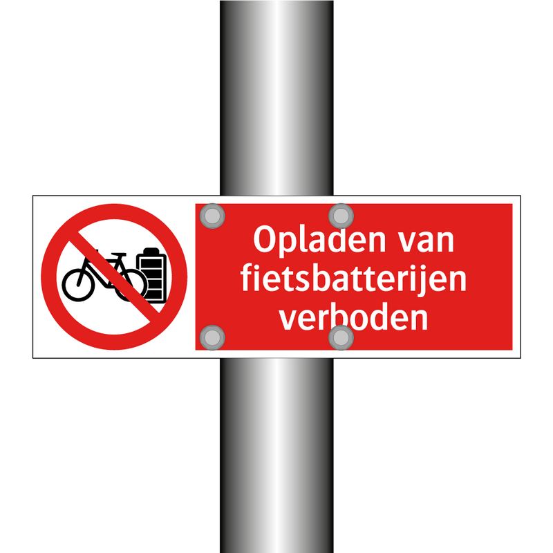 Opladen van fietsbatterijen verboden