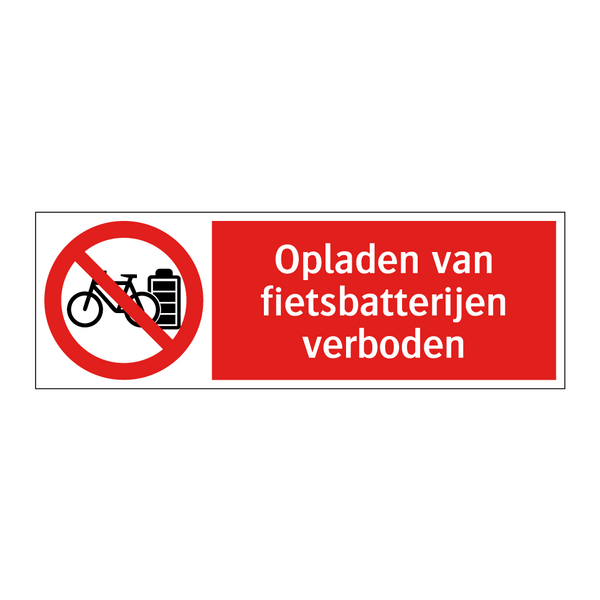 Opladen van fietsbatterijen verboden
