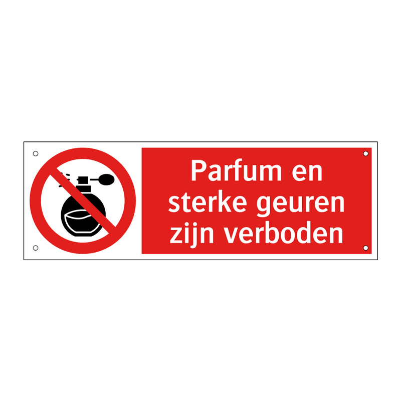 Parfum en sterke geuren zijn verboden