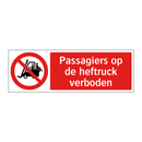 Passagiers op de heftruck verboden