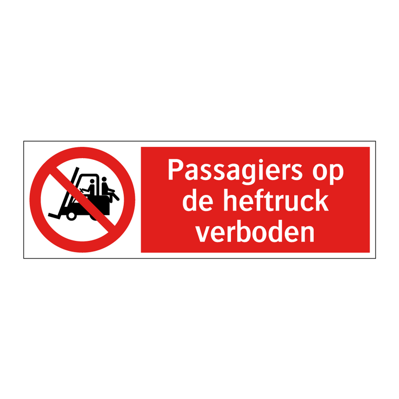 Passagiers op de heftruck verboden