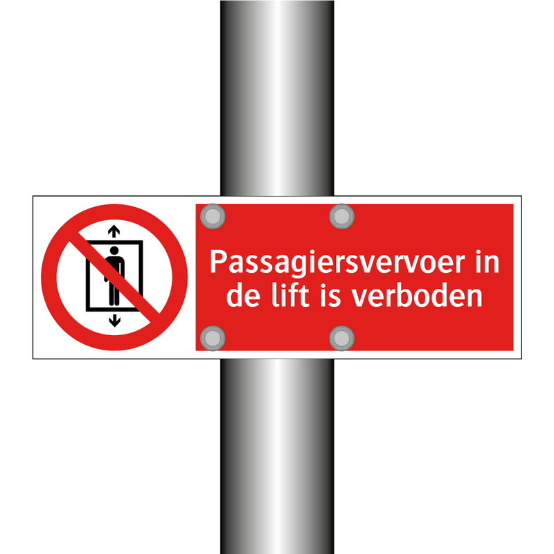 Passagiersvervoer in de lift is verboden