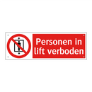 Personen in lift verboden