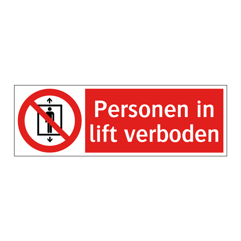 Personen in lift verboden