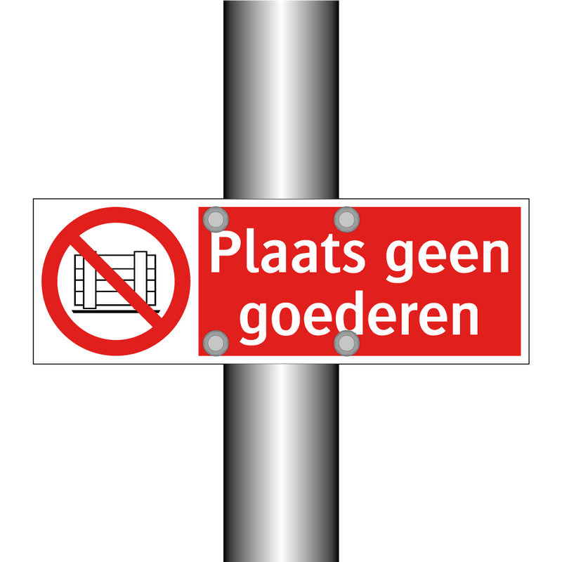 Plaats geen goederen
