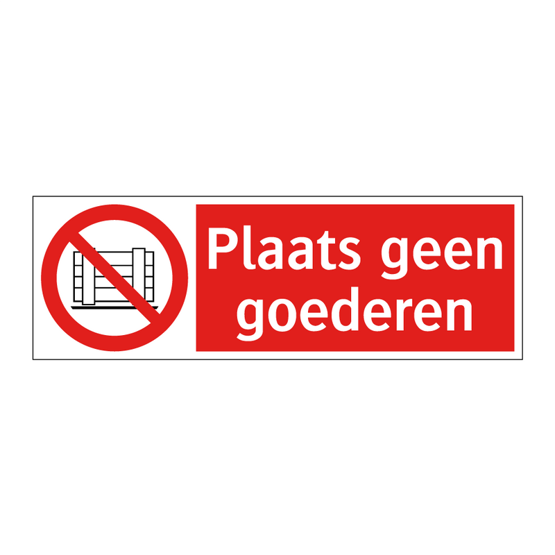 Plaats geen goederen