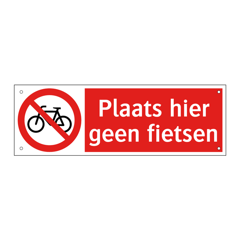 Plaats hier geen fietsen