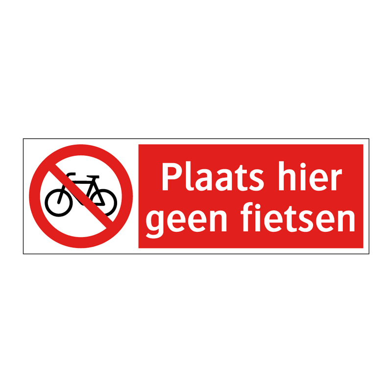 Plaats hier geen fietsen