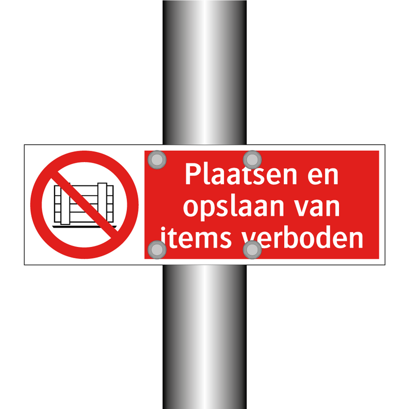 Plaatsen en opslaan van items verboden