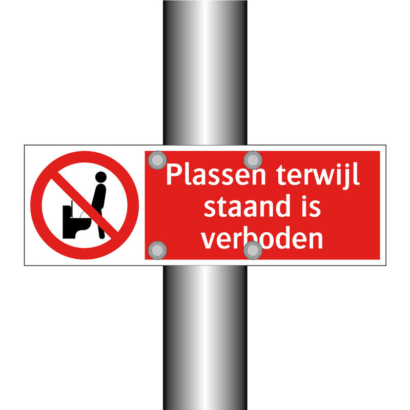 Plassen terwijl staand is verboden