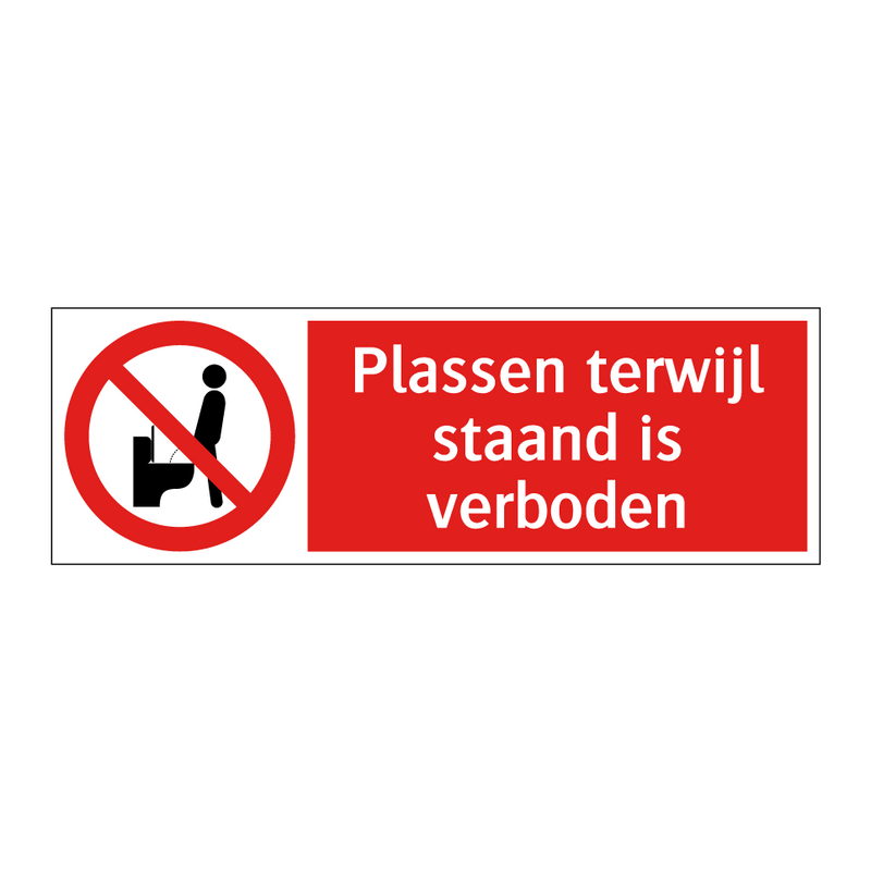 Plassen terwijl staand is verboden