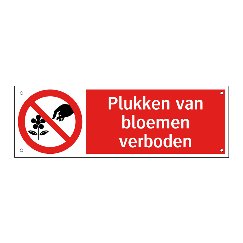 Plukken van bloemen verboden