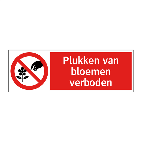 Plukken van bloemen verboden