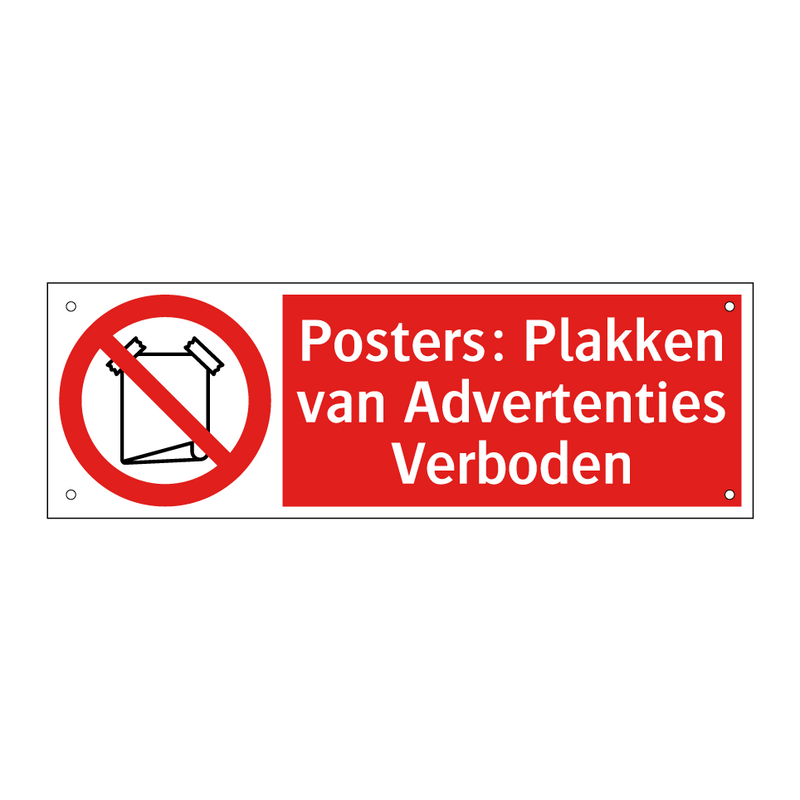 Posters: Plakken van Advertenties Verboden
