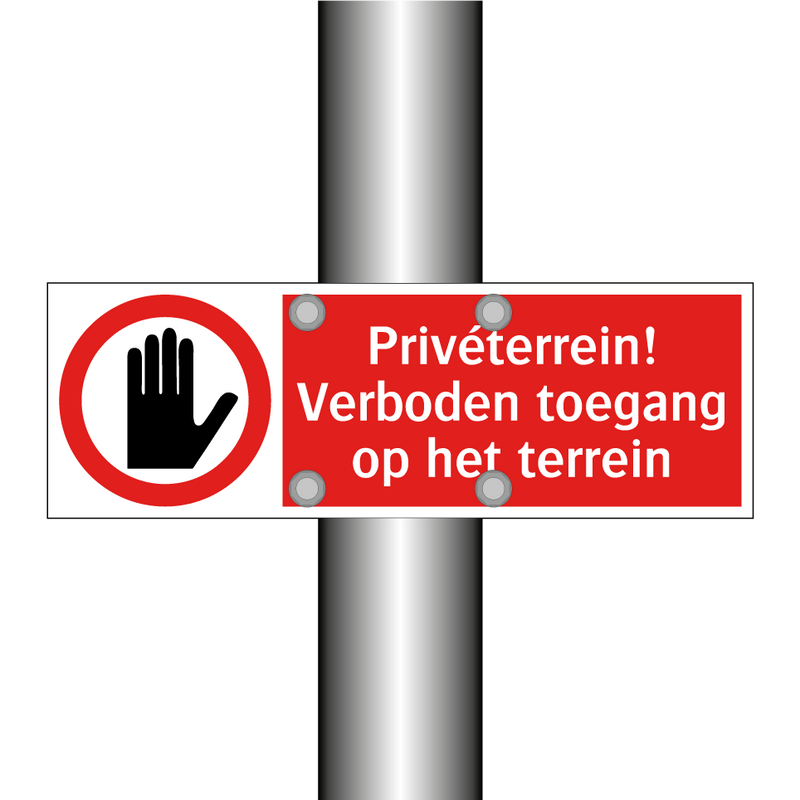 Privéterrein! Verboden toegang op het terrein
