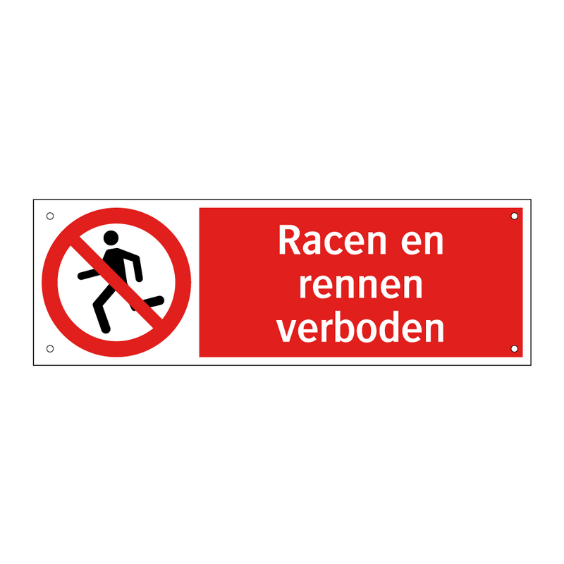 Racen en rennen verboden