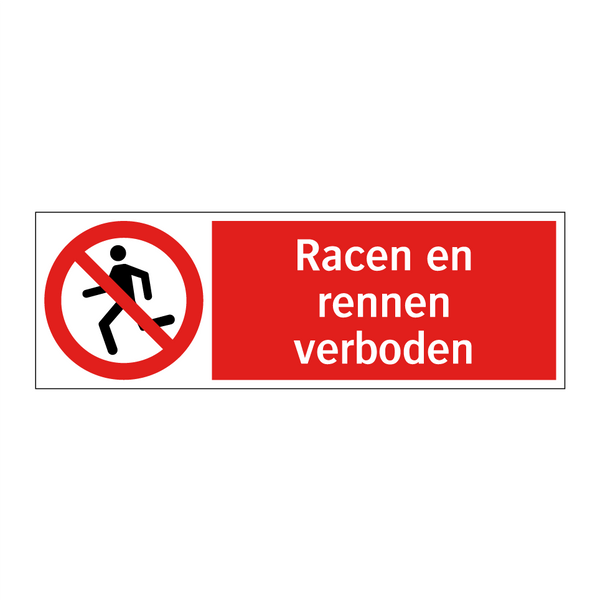Racen en rennen verboden