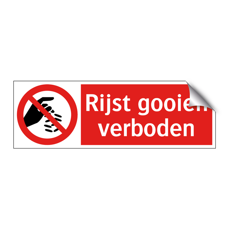 Rijst gooien verboden