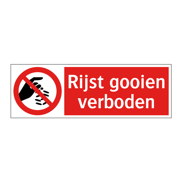 Rijst gooien verboden