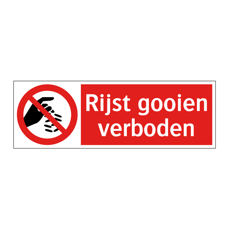 Rijst gooien verboden