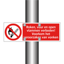 Roken, vuur en open vlammen verboden! Voorkom het veroorzaken van vonken