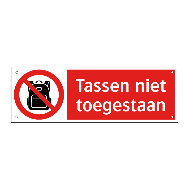 Tassen niet toegestaan
