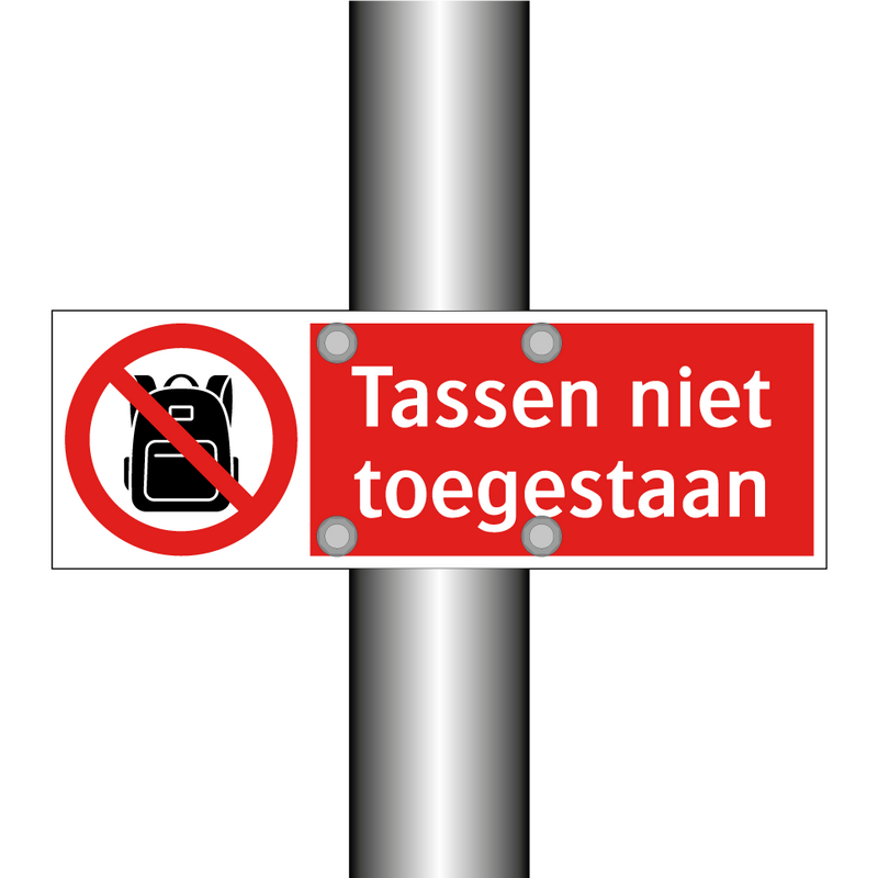 Tassen niet toegestaan