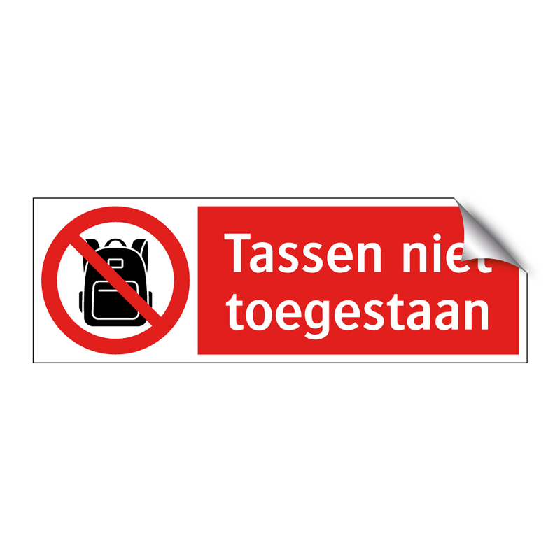 Tassen niet toegestaan