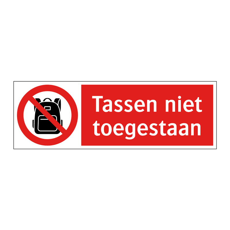 Tassen niet toegestaan