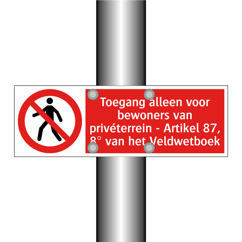 Toegang alleen voor bewoners van privéterrein - Artikel 87, 8° van het Veldwetboek