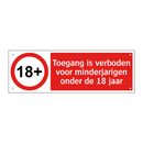 Toegang is verboden voor minderjarigen onder de 18 jaar