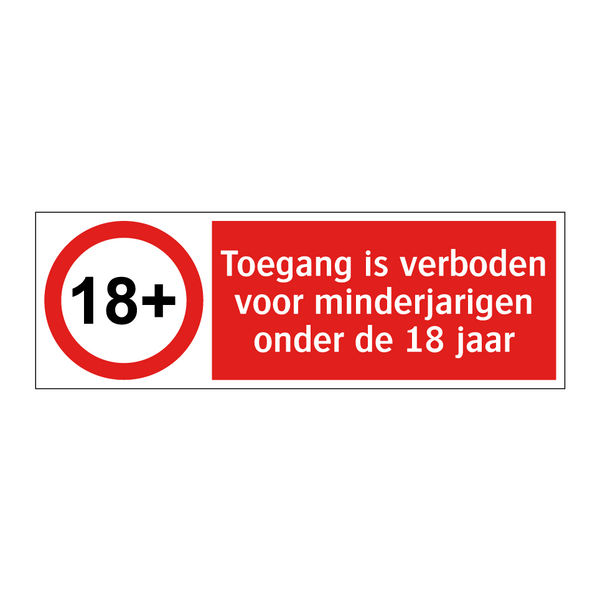 Toegang is verboden voor minderjarigen onder de 18 jaar