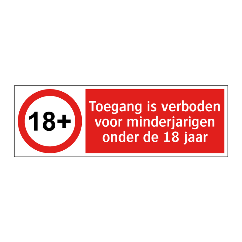 Toegang is verboden voor minderjarigen onder de 18 jaar