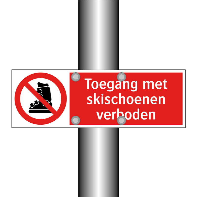 Toegang met skischoenen verboden
