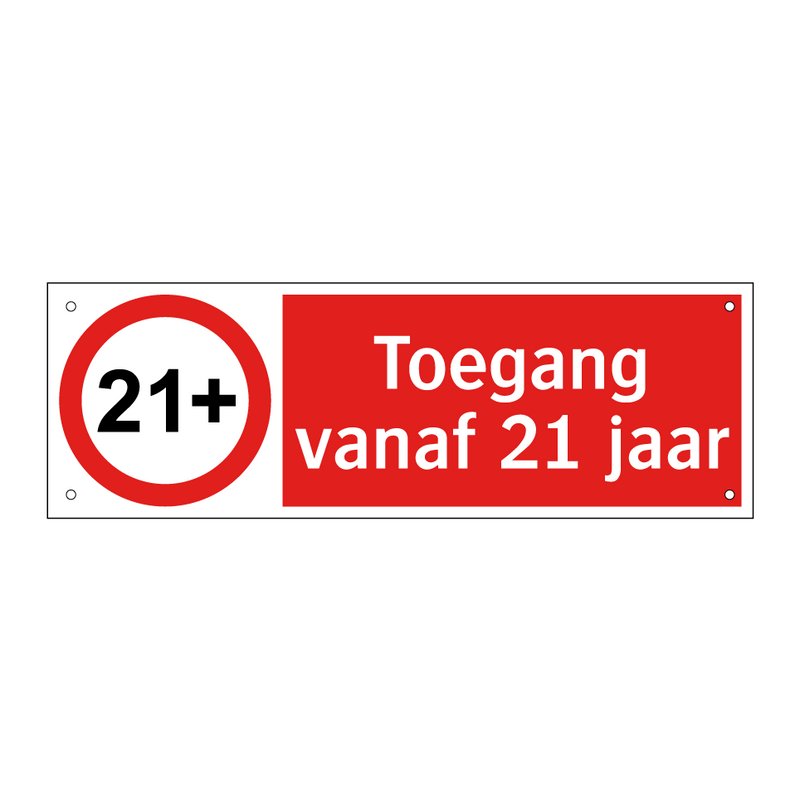 Toegang vanaf 21 jaar