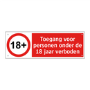 Toegang voor personen onder de 18 jaar verboden