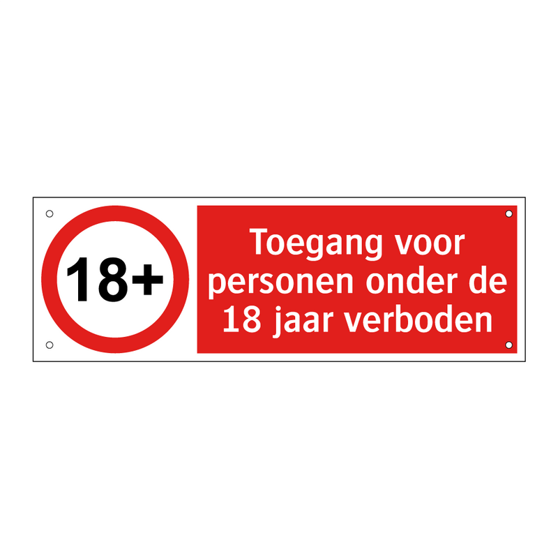 Toegang voor personen onder de 18 jaar verboden