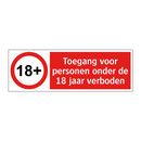 Toegang voor personen onder de 18 jaar verboden