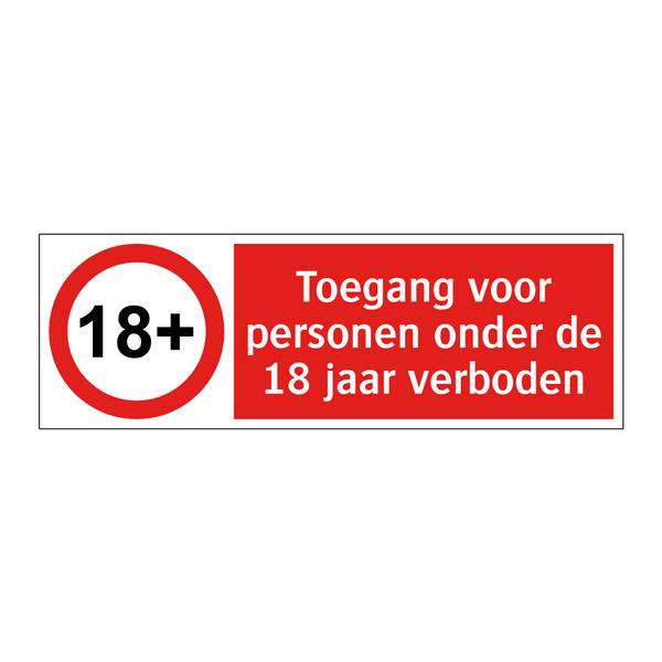 Toegang voor personen onder de 18 jaar verboden