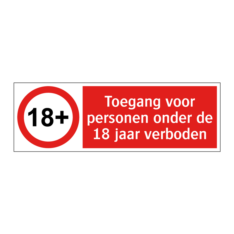 Toegang voor personen onder de 18 jaar verboden