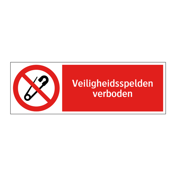 Veiligheidsspelden verboden