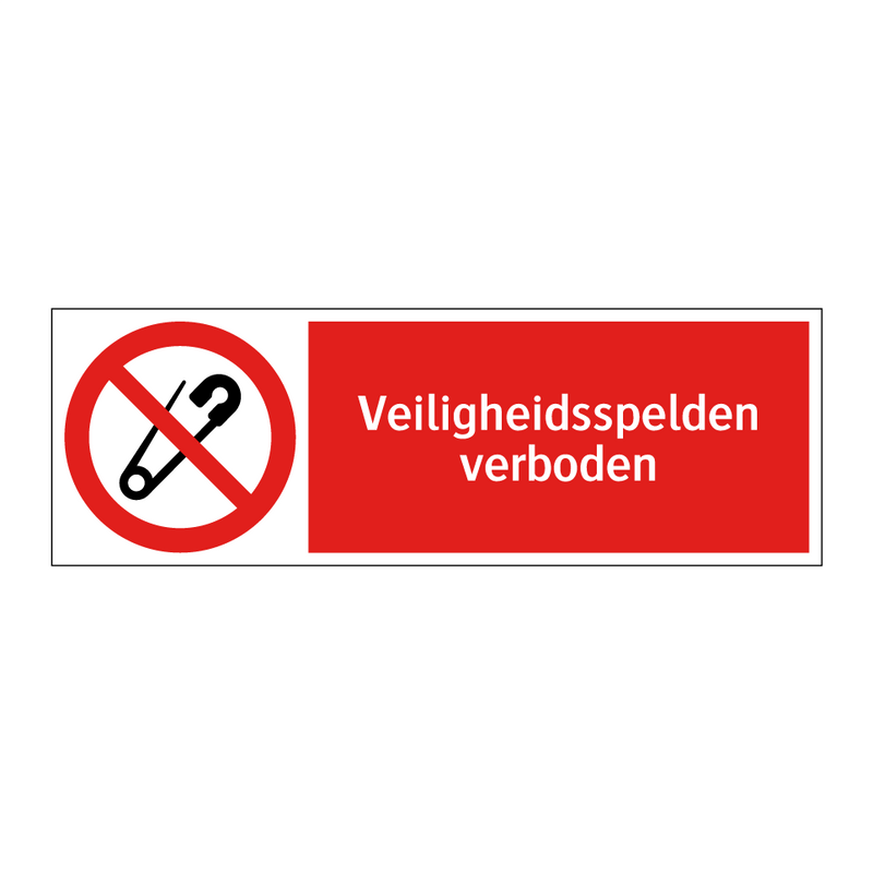 Veiligheidsspelden verboden