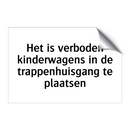 Het is verboden kinderwagens in de trappenhuisgang te plaatsen