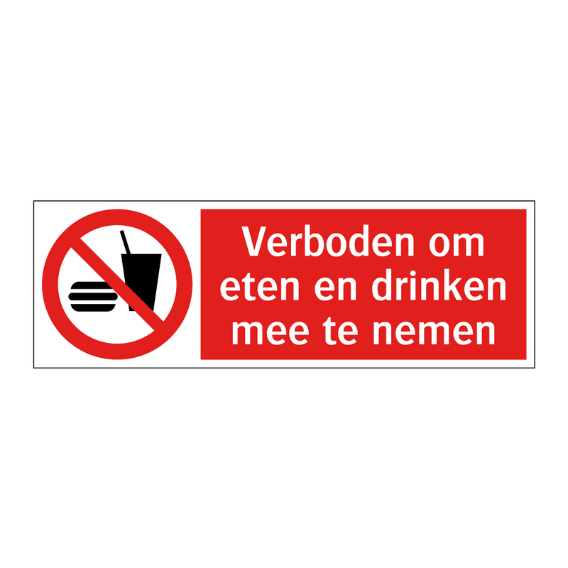 Verboden om eten en drinken mee te nemen